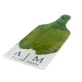 Green Jewel Tone Monogram Waterverf Snijplank (Hoek)