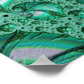 Green Jeweled Bird of Paradise Fractal Abstract Poster (Hoek)