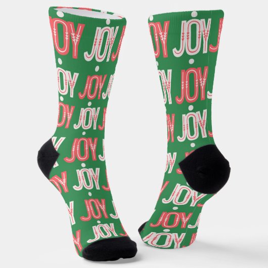 Green Joy Christmas Sokken Rood en Wit Letters (Gebogen)