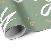 Green Joy Script Christmas Wrapping Paper Cadeaupapier (Rol Hoek)