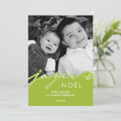 Green Joyce Noël Photo Feestdagenkaart (Staand voorkant)