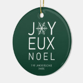 Green Joyeux Noel Modern Typography Holiday Keramisch Ornament (Links)