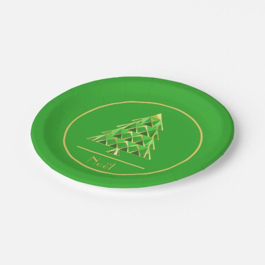 Green Joyoux Noel Paper Bord (Gekanteld)