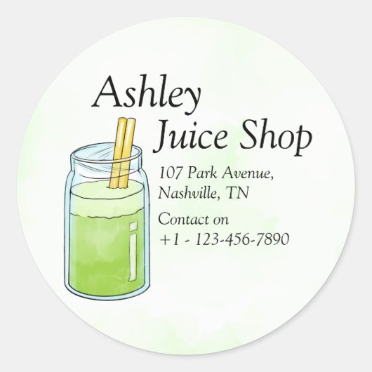 Green Juice Business Design of Ronde Sticker (Voorkant)