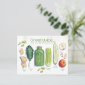 Green Juice Recipe Briefkaart (Staand voorkant)