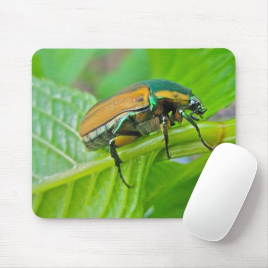 Green June Beetle Mousepad Muismat (Met muis)