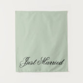 Green Just Married Fabric Car Wedding Banner Sign Wandkleed (Voorkant)
