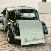 Green Just Married Fabric Car Wedding Banner Sign Wandkleed