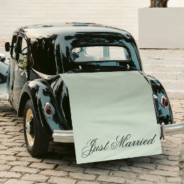 Green Just Married Fabric Car Wedding Banner Sign Wandkleed