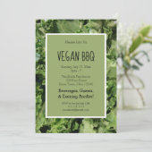 Green Kale Vegan Bbq Cookout Party Kaart (Staand voorkant)