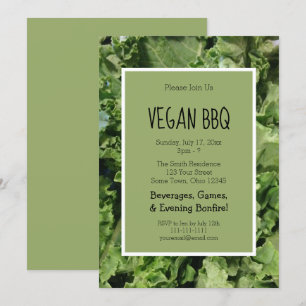 Green Kale Vegan Bbq Cookout Party Kaart
