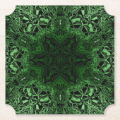 Green Kaleidoscoop Kartonnen Onderzetters (Voorkant)