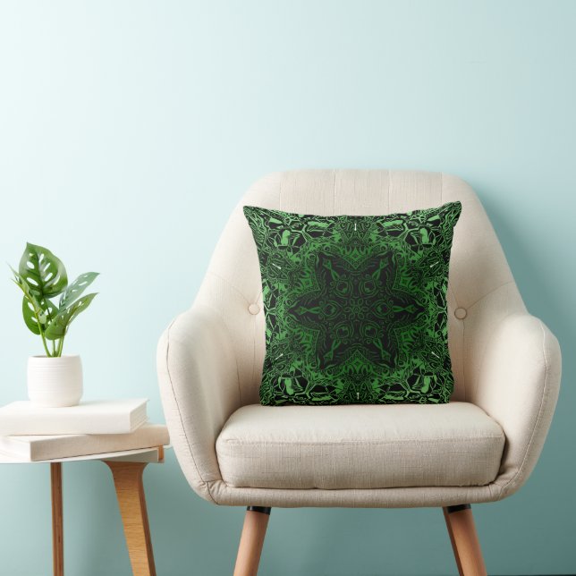 Green Kaleidoscoop Kussen (Stoel)