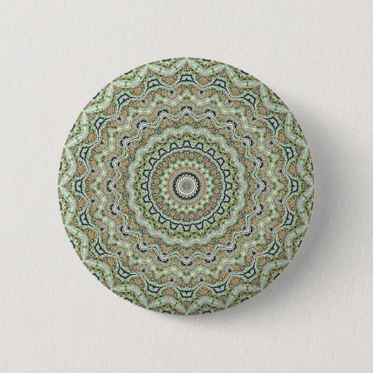 Green Kaleidoscoop Ronde Button 5,7 Cm (Voorkant)