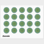Green Kaleidoscoop Ronde Sticker (Vel)