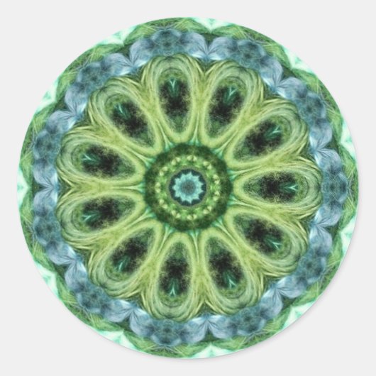 Green Kaleidoscoop Ronde Sticker (Voorkant)