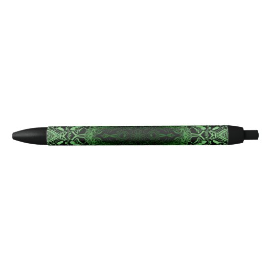 Green Kaleidoscoop Zwarte Inkt Pen (Voorkant)