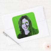 Green Kamala Harris Pop Art Vierkante Sticker (Envelop)