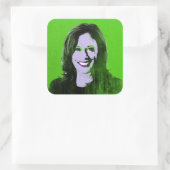 Green Kamala Harris Pop Art Vierkante Sticker (Tas)