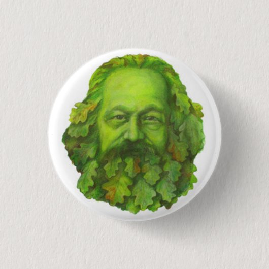Green Karl Marx badge Ronde Button 3,2 Cm (Voorkant)