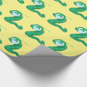 Green Kawaii Worm Thunder_Cove Cadeaupapier (Hoek)