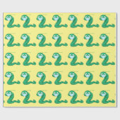 Green Kawaii Worm Thunder_Cove Cadeaupapier (Vlak)