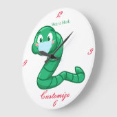 Green Kawaii Worm Thunder_Cove Grote Klok (Hoek)