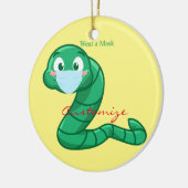 Green Kawaii Worm Thunder_Cove Keramisch Ornament (Links)