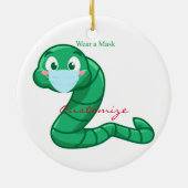 Green Kawaii Worm Thunder_Cove Keramisch Ornament (Achterkant)
