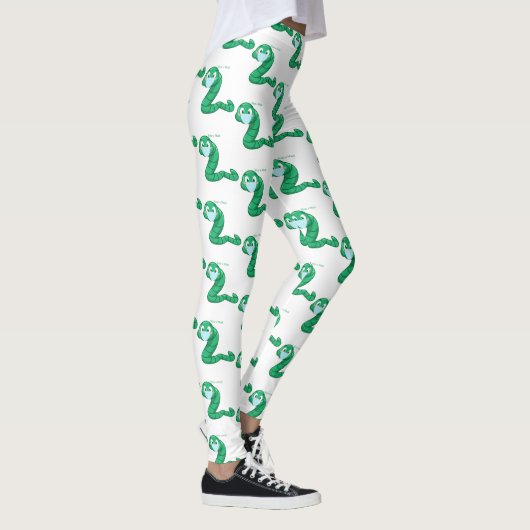 Green Kawaii Worm Thunder_Cove Leggings (Rechts)