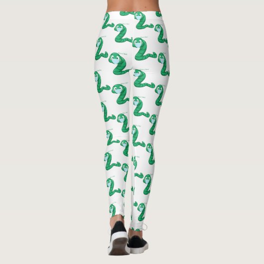 Green Kawaii Worm Thunder_Cove Leggings (Achterkant)