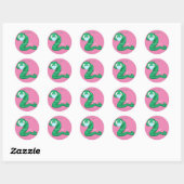 Green Kawaii Worm Thunder_Cove Ronde Sticker (Vel)