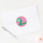 Green Kawaii Worm Thunder_Cove Ronde Sticker (Envelop)