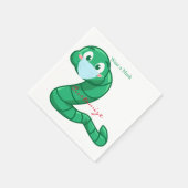 Green Kawaii Worm Thunder_Cove Servet (Hoek)