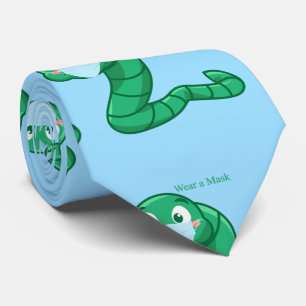 Green Kawaii Worm Thunder_Cove Stropdas