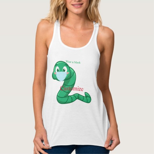 Green Kawaii Worm Thunder_Cove Tanktop (Voorkant)