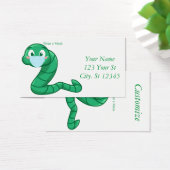 Green Kawaii Worm Thunder_Cove Visitekaartje (Bureau)