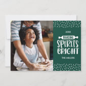 Green | Kerst Bakken Geesten Bright Foto Feestdagenkaart (Voorkant)