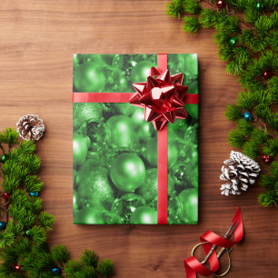Green kerst Baubles Cadeaupapier