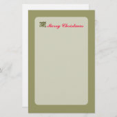 Green kerst Holly Leaf Briefpapier (Voorkant / Achterkant)