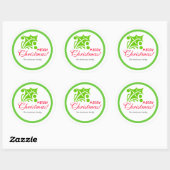 Green kerst Holly Leaf Ronde Sticker (Vel)