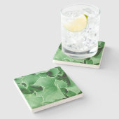 Green kerst Holly Stenen Onderzetter (Zijkant)