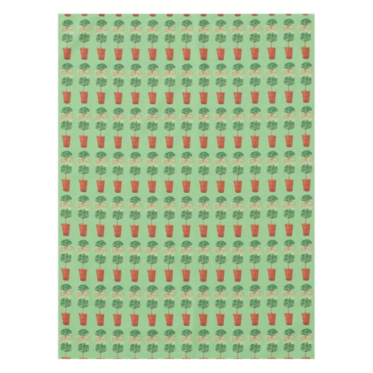 Green Kerstbeige Rope Topiary Tablecloth Tafelkleed (Voorkant)