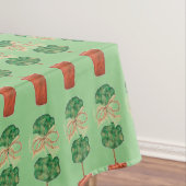 Green Kerstbeige Rope Topiary Tablecloth Tafelkleed (Voorbeeld)