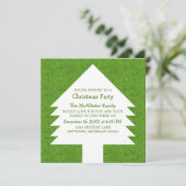 Green Kerstboom Swirls Party nodigt uit Kaart (Staand voorkant)
