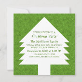Green Kerstboom Swirls Party nodigt uit Kaart (Voorkant)