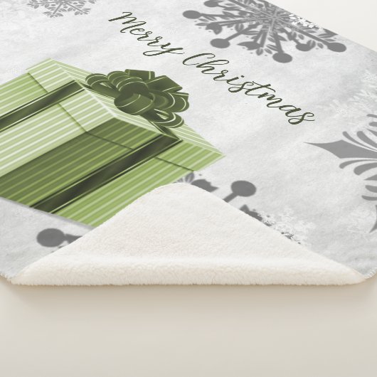 Green Kerstcadeau Holiday Sherpa Blanket Sherpa Deken (3/4)