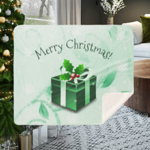 Green Kerstcadeau Sherpa Blanket Deken
