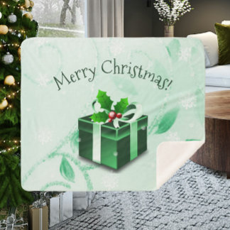 Green Kerstcadeau Sherpa Blanket Deken