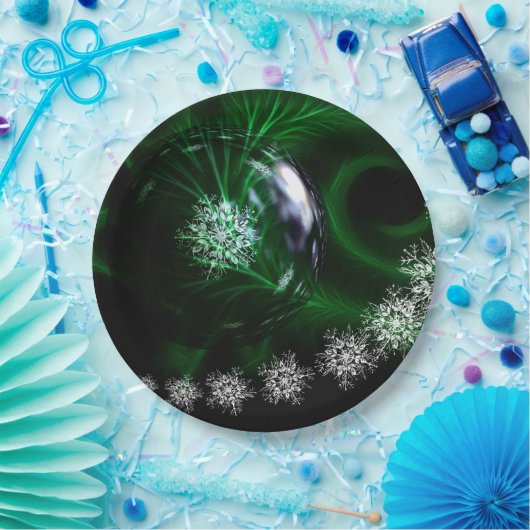 Green kerstdecoratie papieren bordje (Feest)